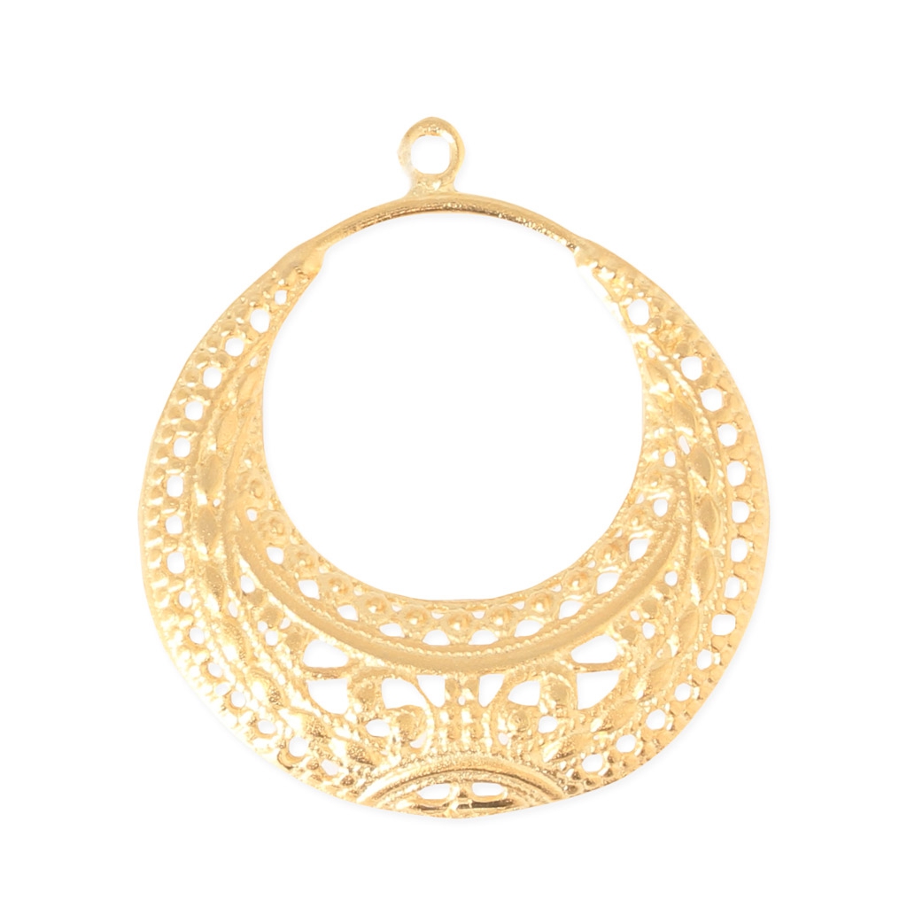 Spacer earring ethnic motif 27 mm fine Gold plated Perles & Co