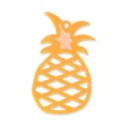 Tropcial pineapple pendant 60 mm - costume jewelry creation - Mustard