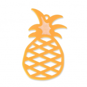 Tropcial pineapple pendant 60 mm - costume jewelry creation - Mustard