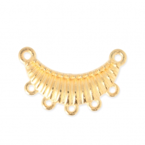 Spacer earring ethnic motif with 7 loops 25x7 mm fine Gold plated