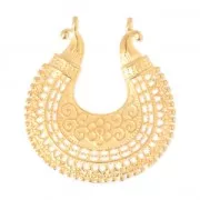 Pendant spacer 2 loops half-moon ethnic 36x37 mm fine Gold plated