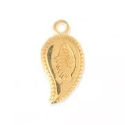 Leaf pendant with fish motif 9x15 mm fine Gold plated