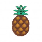 Wooden pineapple pendant 40x22 mm - for DIY creation of accessories & jewels|raw }}