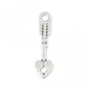 Charm arrow 17.3x4.80 mm - Antique Silver Plating