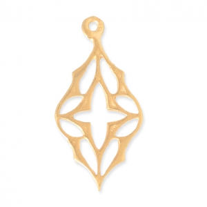 Openwork ethnic pendant 23x11.5 mm fine Gold plated