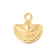 Metal charm ethnic half circle 12 mm fine Gold plated