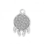 Metal charm dream catcher 18x12 mm Antique Silver Plating