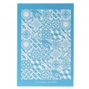 Silk Screen Moiko for polymer clay 74x105 mm - Cement tile 1.5cm Fancy Puppet