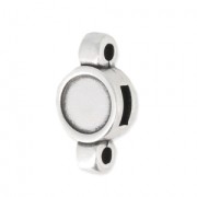 Slider bead for 5 mm lace and 2 mm cord - Antique Silver Plating|raw }}