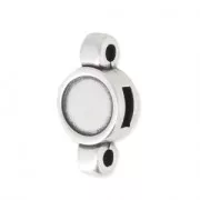 Slider bead for 5 mm lace and 2 mm cord - Antique Silver Plating