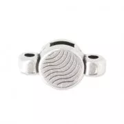 Slider bead for 5 mm lace and 2 mm cord - Antique Silver Plating