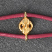 Metal spacer 2 loops chain shape 12 mm fine Gold plated