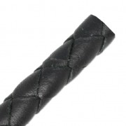 Braided leather cord 8mm Black x 50cm