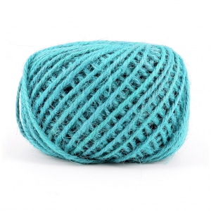 Braided jute cord 2mm Turquoise x40m