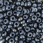 Preciosa Seed beads 7/0 3.5 mm - Jet Hematite x10g