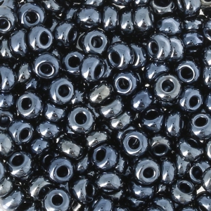 Preciosa Seed beads 7/0 3.5 mm - Jet Hematite x10g