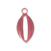 Epoxy resin metal shell charm  10 mm Bordeaux x 8|raw }}