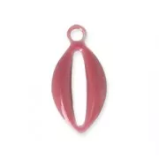 Epoxy resin metal shell charm 10 mm Bordeaux x 8