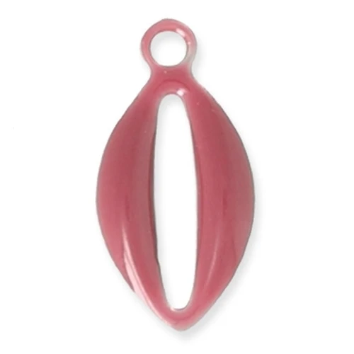 Epoxy resin metal shell charm 10 mm Bordeaux x 8