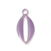 Epoxy resin metal shell charm  10 mm Mauve x 8|raw }}