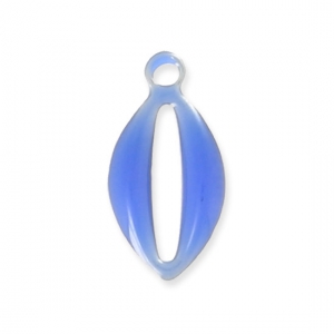 Epoxy resin metal shell charm  10 mm Blue x 8