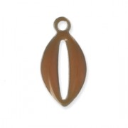 Epoxy resin metal shell charm 10 mm Brown x 8