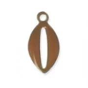 Epoxy resin metal shell charm 10 mm Brown x 8