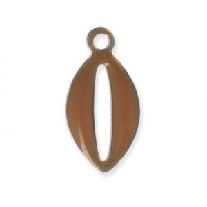 Epoxy resin metal shell charm 10 mm Brown x 8