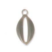 Epoxy resin metal shell charm 10 mm Grey x 8