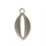 Epoxy resin metal shell charm 10 mm Grey x 8
