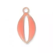 Epoxy resin metal shell charm 10 mm Coral x 8