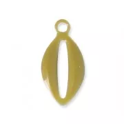 Epoxy resin metal shell charm 10 mm Olive x 8