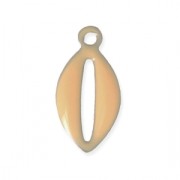 Epoxy resin metal shell charm 10 mm Beige x 8|raw }}