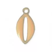 Epoxy resin metal shell charm 10 mm Beige x 8