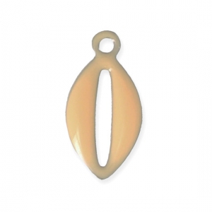 Epoxy resin metal shell charm 10 mm Beige x 8