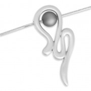 Design pendant snake 52 mm for 10 mm Polaris ou round Satin Silver Tone
