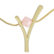 Design pendant V 44x29 mm for 10 mm Polaris ou round Satin Gold Tone