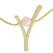 Design pendant V 44x29 mm for 10 mm Polaris ou round Satin Gold Tone