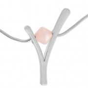 Design pendant V 44x29 mm for 10 mm Polaris ou round Satin Silver Tone