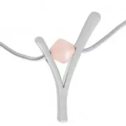 Design pendant V 44x29 mm for 10 mm Polaris ou round Satin Silver Tone