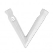 Design pendant V with strass 32x37 mm for 16 mm Polaris or round Satin Silver Tone|raw }}