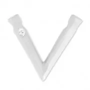 Design pendant V with strass 32x37 mm for 16 mm Polaris or round Satin Silver Tone