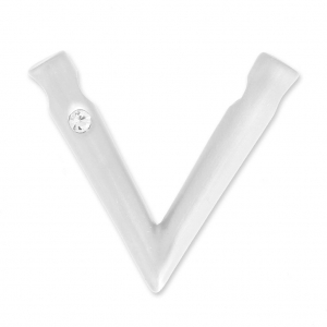Design pendant V with strass 32x37 mm for 16 mm Polaris or round Satin Silver Tone
