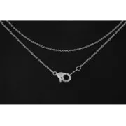 Metal chocker for Miyuki Delica 11/0 with oval mesh 0.8x1 mm rhodium x 45 cm