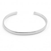 Brass cuff bracelet to customize 4,1x150 mm rhodium