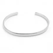 Brass cuff bracelet to customize 4,1x150 mm rhodium