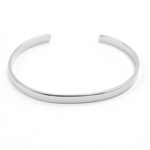 Brass cuff bracelet to customize 4,1x150 mm rhodium