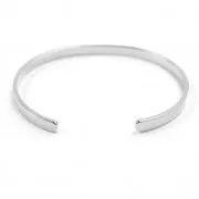 Brass cuff bracelet to customize 4,1x150 mm rhodium