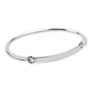 Brass bracelet with a plate to personnalize 4x190 mm rhodium|raw }}