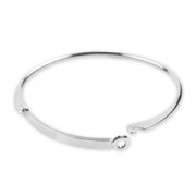 Brass bracelet with a plate to personnalize 4x190 mm rhodium